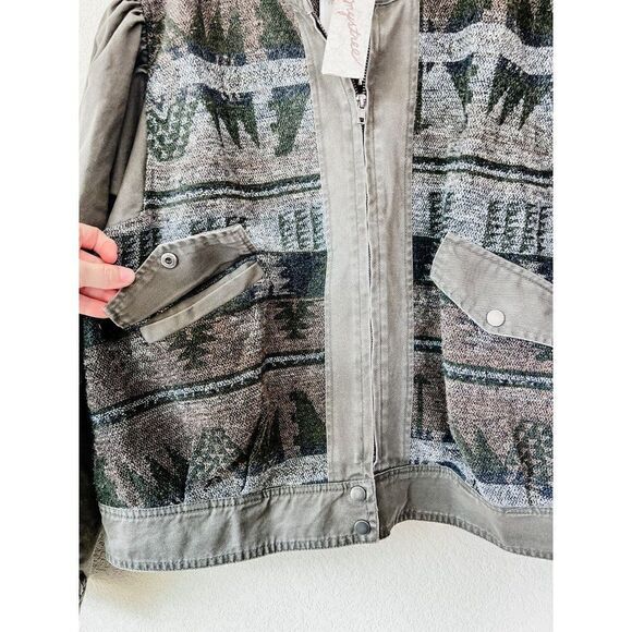 NWT! Mystree The Gia Jacquard Front Twill Aztec Vintage Print Jacket - Picture 4 of 8